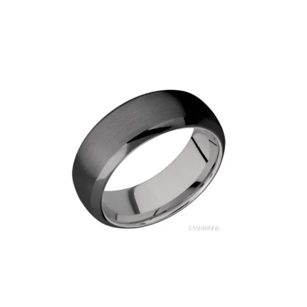 LASHBROOK DESIGNS Titanium Zirconium Wedding Band